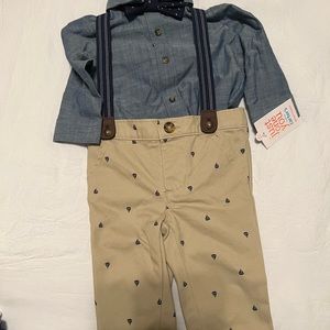 Carters suspender and bow tie outfit